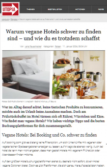 Utopia.de: Warum vegane Hotels schwer zu finden sind – und wie du es trotzdem schaffst